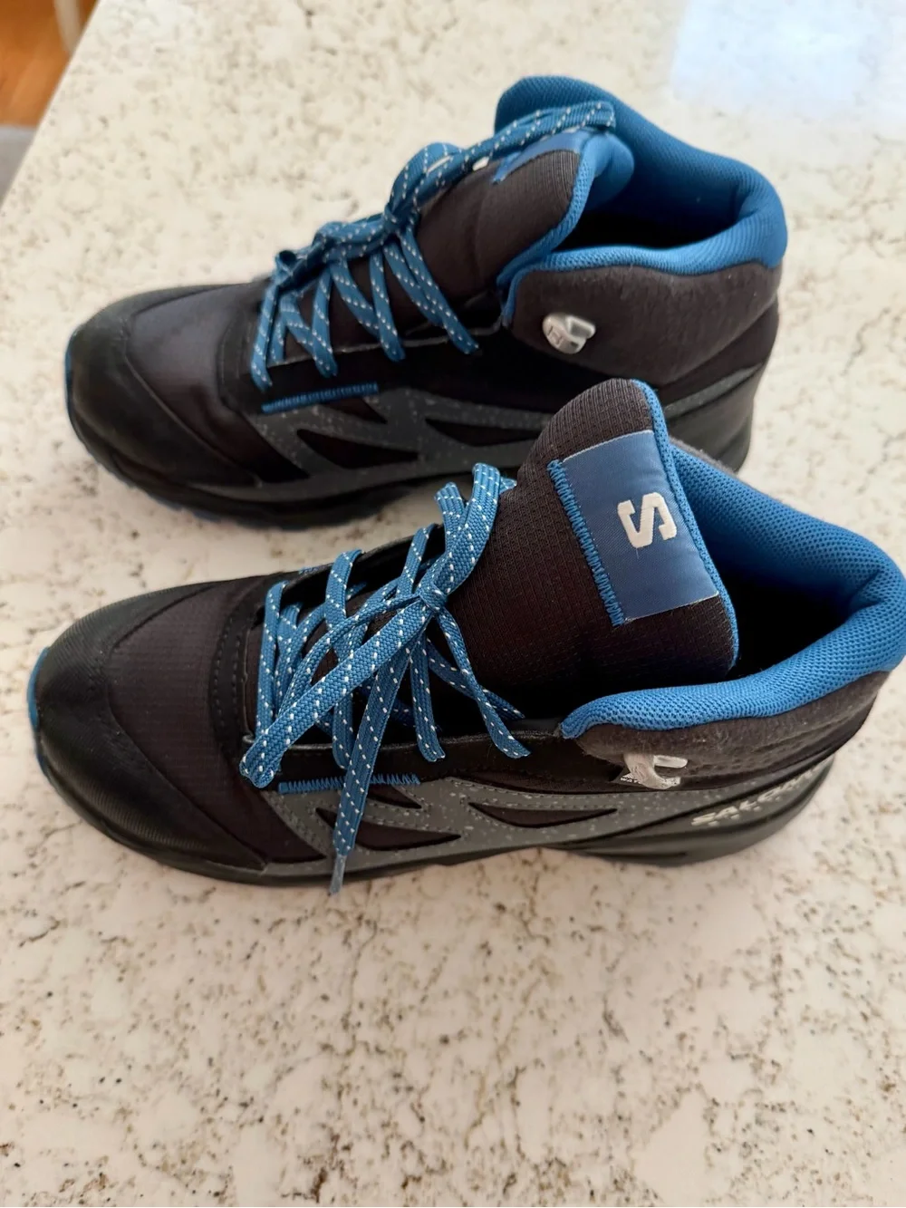 Salomon Boy’s Black and Blue Waterproof Boots